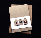 I 'Love' U - Handcrafted Anniversary or Valentines Card - dr17-0027